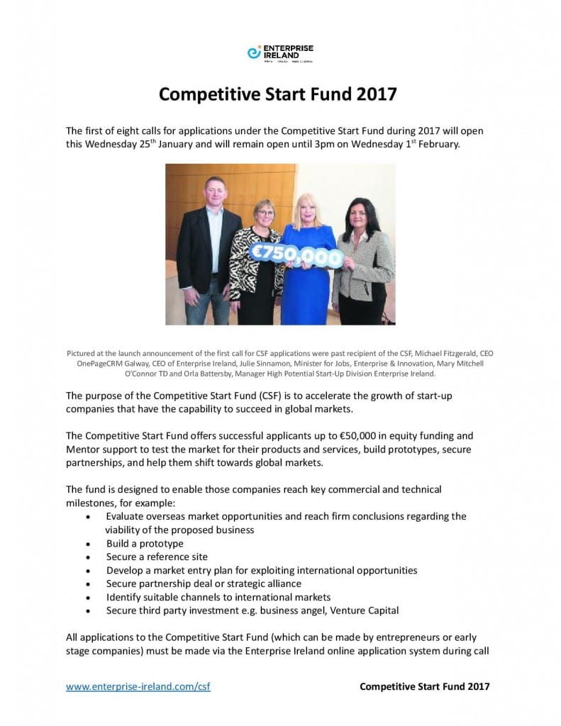 Competitive Start Fund 2017