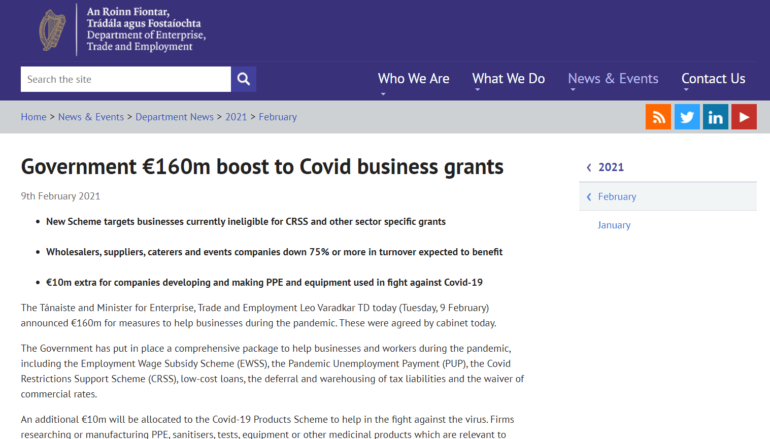 New COVID Aid Scheme Welcome But More Detail Needed, says Chambers Ireland